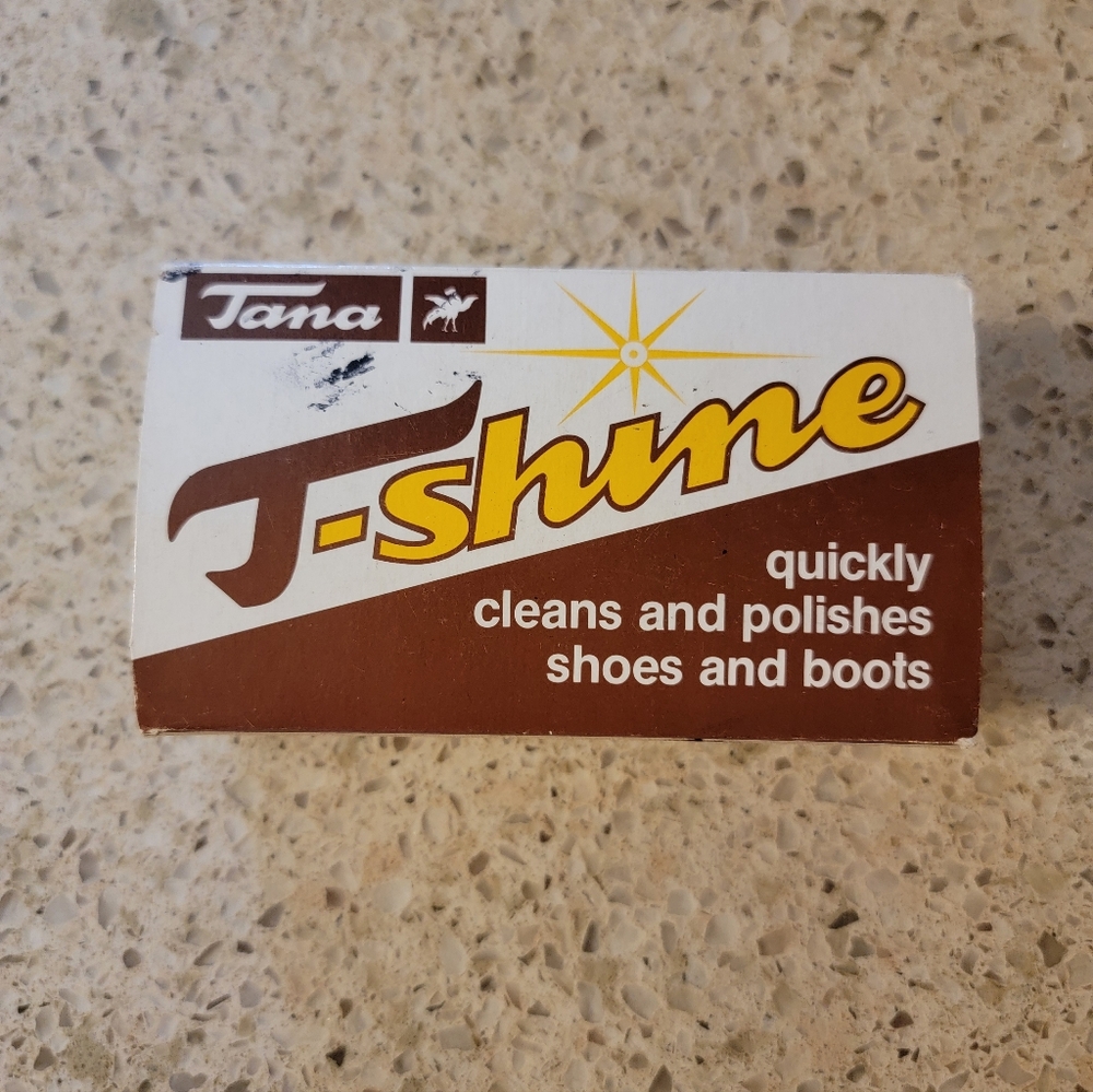 Vintage Tana T-Shine Shoe Shine Sponge w/ Original Box Leather‎ Polish